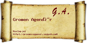 Gromen Agenór névjegykártya